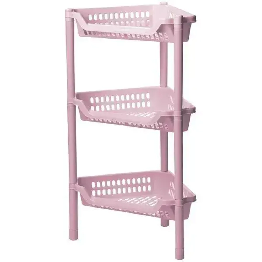 Полка угловая ЕВРО на колесах (3 секции) чайная роза 0,57,38х0,27м (комплект 6 шт)