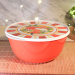 Набор мисок 3шт (1л, 2л, 3л) с крышками "Bergamo" с декором "Сицилия", цвет красный