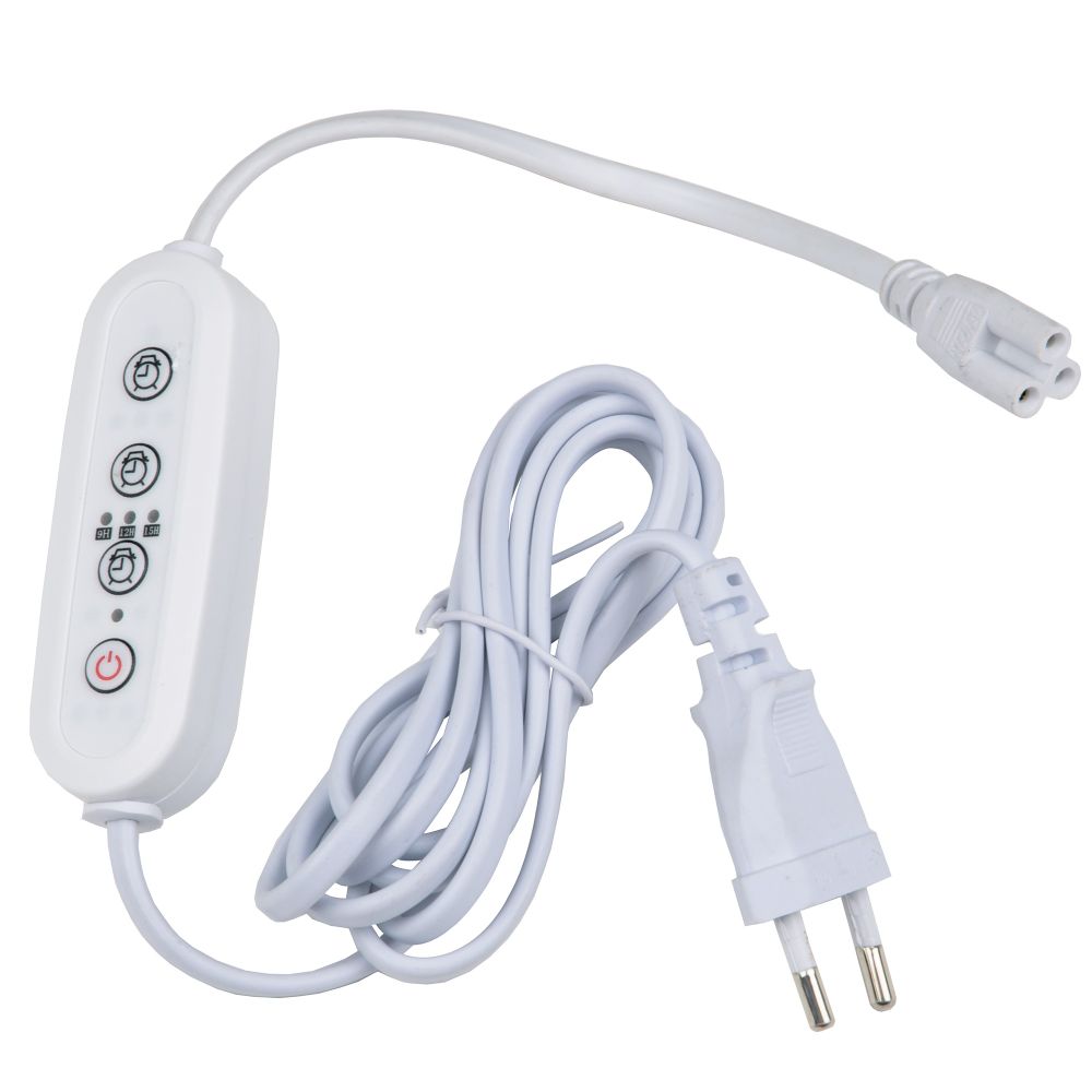 UST-E33 WHITE 2M Таймер с вилкой и разъемом L.N.G для фито светильника. 220В. 150Вт. Провод 2 метра. ТМ Uniel
