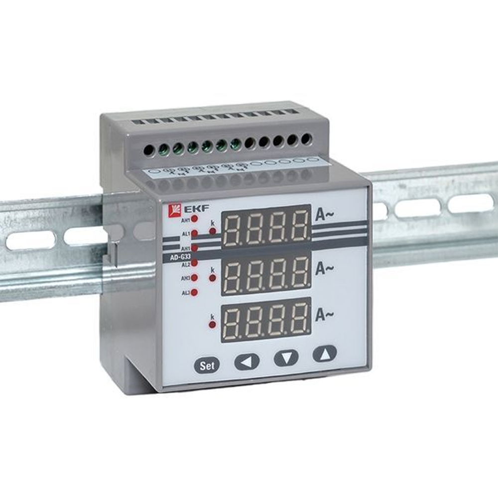 Амперметр AD-G33 цифровой на DIN трехфазный EKF PROxima (без поверки)