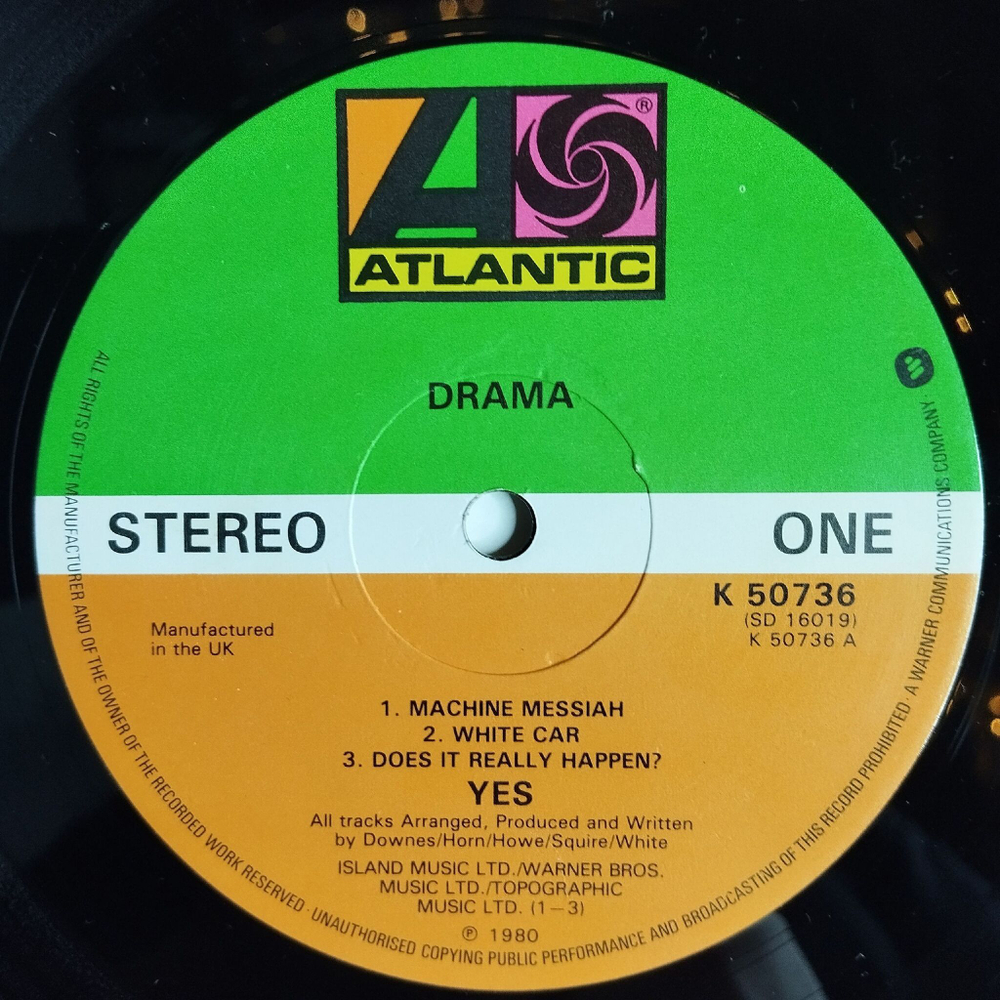 Винтажная виниловая пластинка LP Yes Drama (UK 1980)