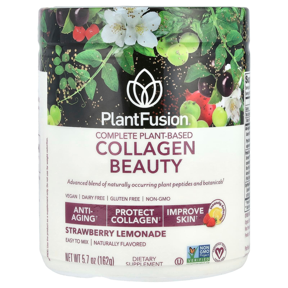 PlantFusion, Комплекс на растительной основе, красота с коллагеном, клубничный лимонад, 162 г (5,7 унции)