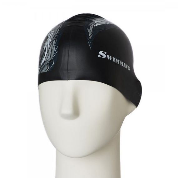 Шапочка для плавания Saeko CSP2 Swimcap Surfing силиконовая черная