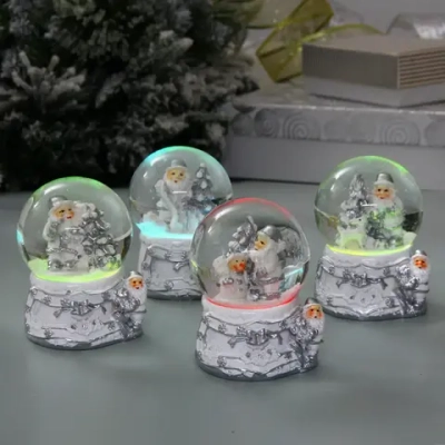 Сувенир Снежный шар «Белая сказка» 6.5*6.5*10 см (с подсветкой), микс