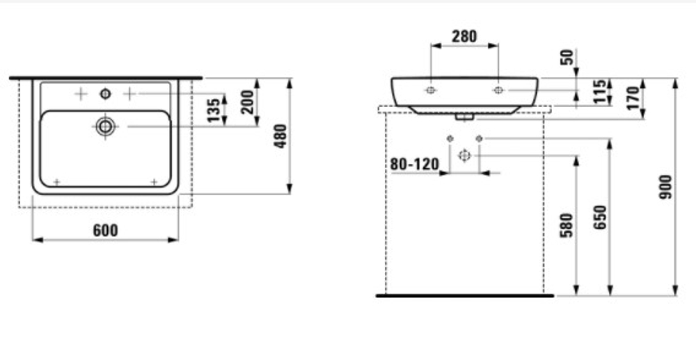 8179520001041 Раковина PRO-60 бел.бел