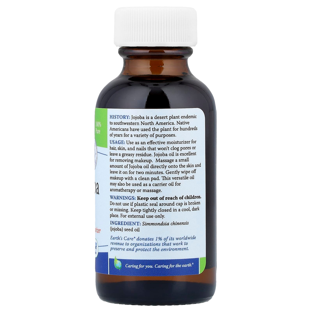 Earth's Care, 100% чистое масло жожоба, холодный отжим, 30 мл (1 жидк. унция)