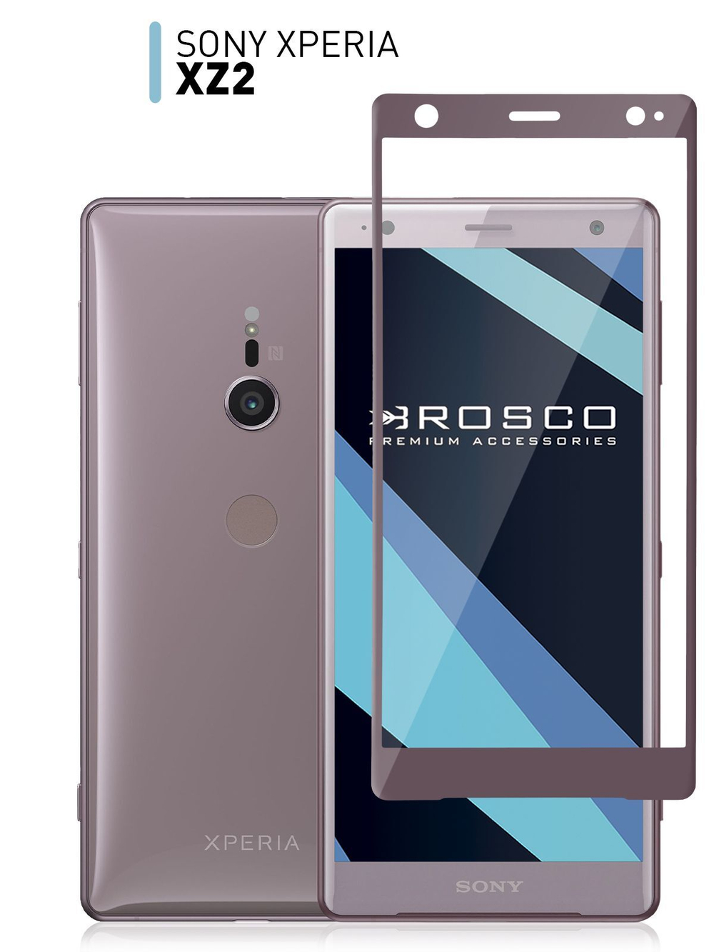 Защитное стекло ROSCO для Sony Xperia XZ2 оптом (арт. XZ2-3D-FLEX-GLASS-PINK)