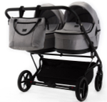 Детская коляска для двойни Adamex Leo Duo 3 в 1 TK01 (СВЕТЛО-СЕРЫЙ)