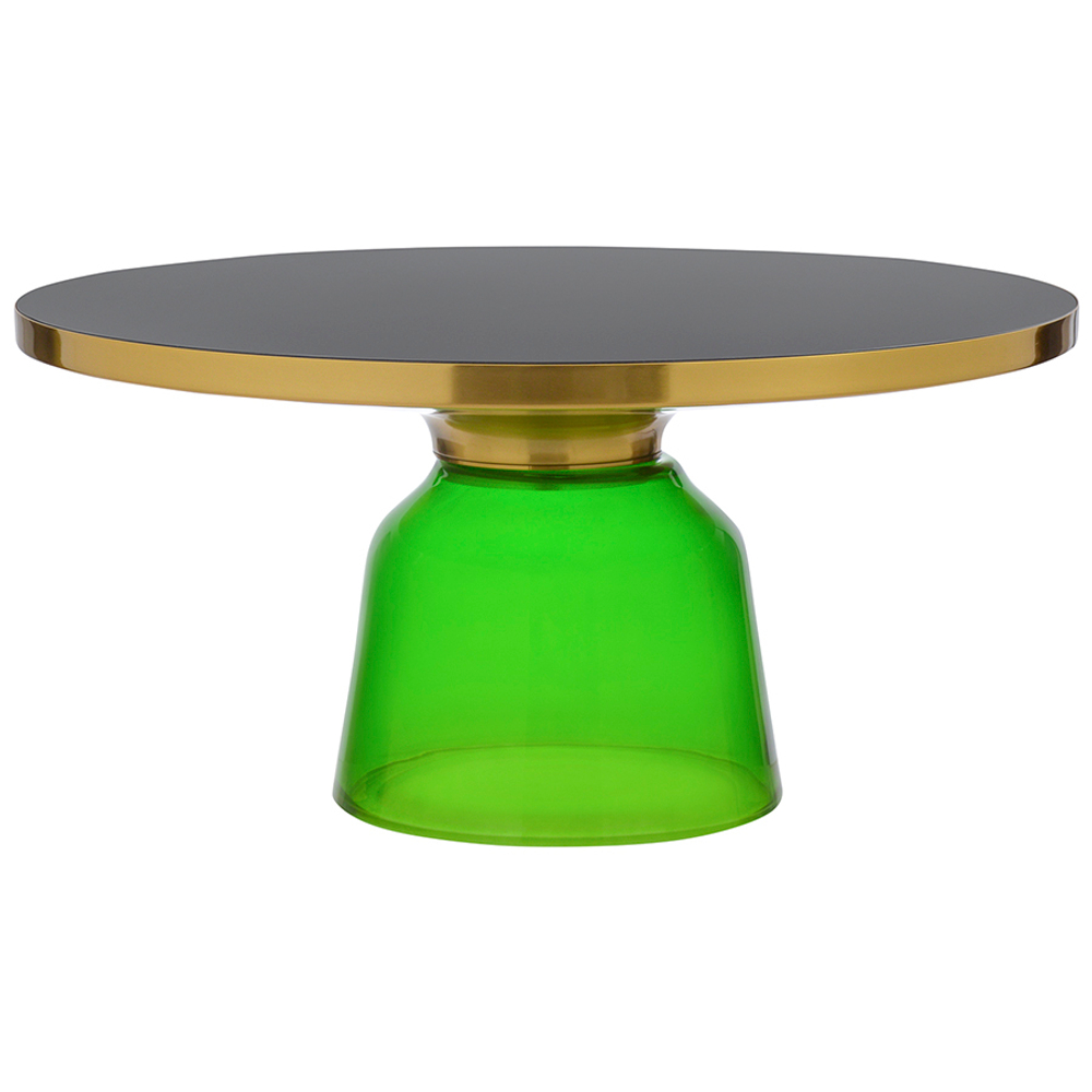 Столик кофейный Berg Odd 75см черный/зеленый