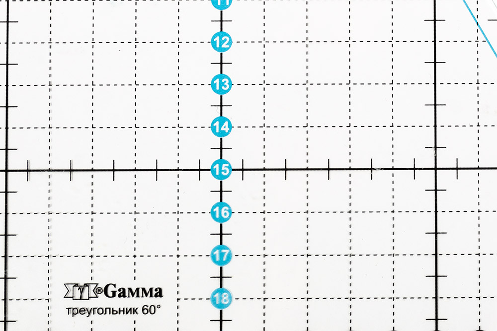"Gamma" QRL-09 Линейка для пэчворка 20 см х 23 см в пакете