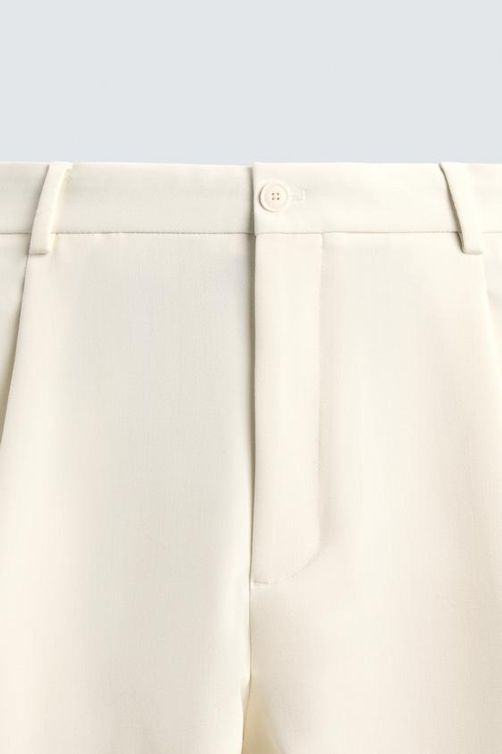 ZARA БРЮКИ RELAXED FIT СО СКЛАДКАМИ, ЖЕЛТОВАТО-БЕЛЫЙ