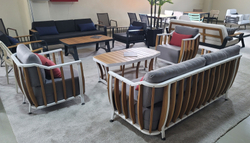 Комплект Storm Seating Set. Диван + 2 Кресла + Стол. Алюминий, ироко. Поставка 45 дней.