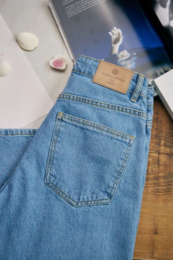 Джинсы Широкие 2360 Palazzo женские голубые - фото 11