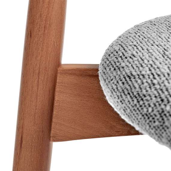 Полубарный стул Mod, светло-серое букле, ножки цвета орех