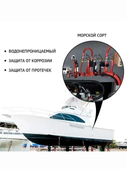 Термоусадка для проводов, черная 1.6/0.5 мм, термоусадочная трубка с клеевым слоем ТТК (3:1) для электрики и для рыбалки,10 М