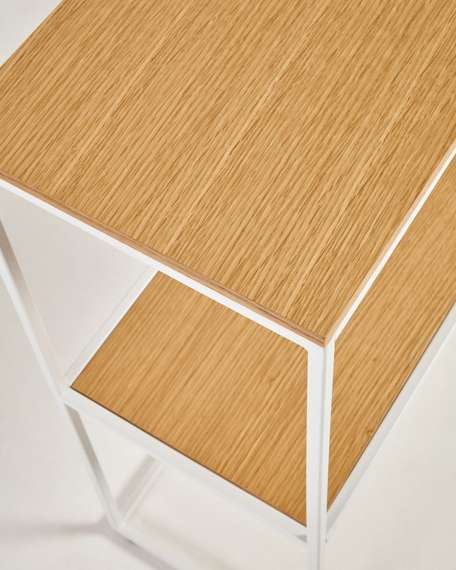 Yoana Консоль из дубового шпона и основой из белого металла 120 x 80 см