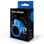 Синее эрекционное кольцо с виброэлементом (Цвет: синий)