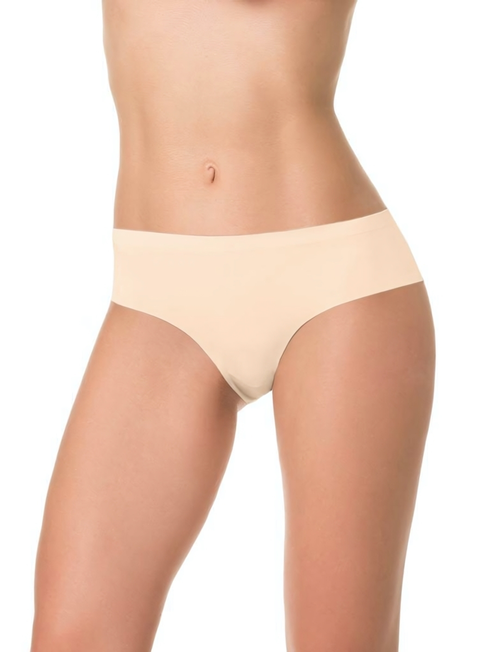 Женские трусики-слипы с лазерной обработкой краев (Размер: S) (Цвет: молочный)