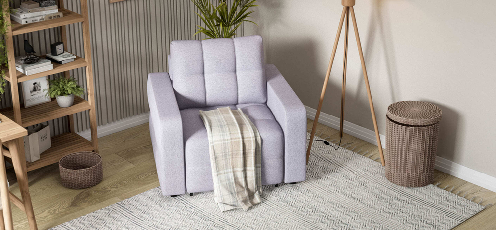 Денди кресло-кровать Рогожка Мальмо платина