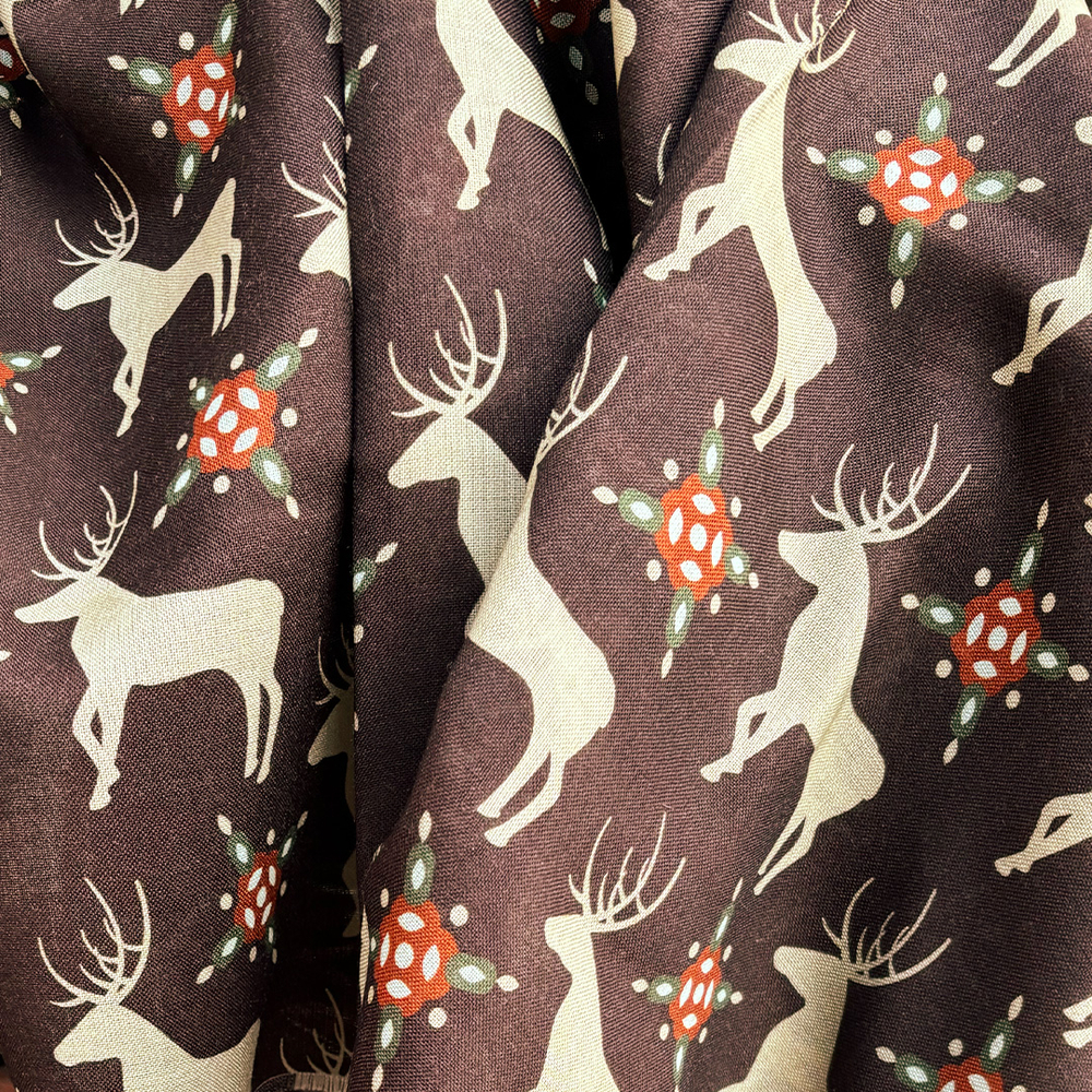 Шаль 120*120см, НОРДИК на коричневом