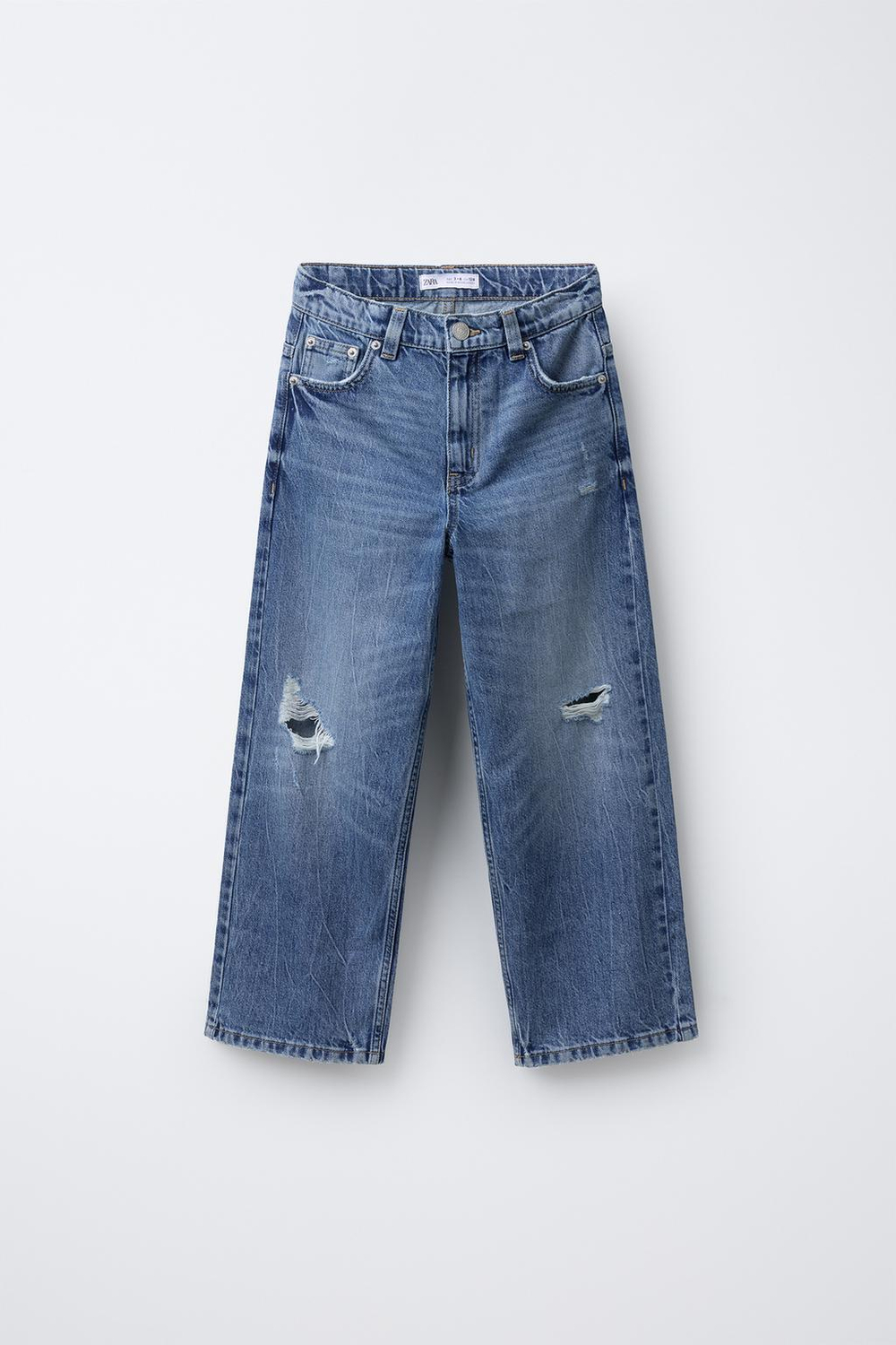 ZARA ДЖИНСЫ WIDE LEG, ВЫЦВЕТШИЙ СИНИЙ