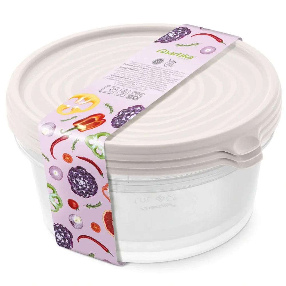 Контейнер «Сальваре» набор 3 шт 1л кремовый С238КРЕМ