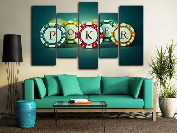 Модульная картина "Покер фишки"