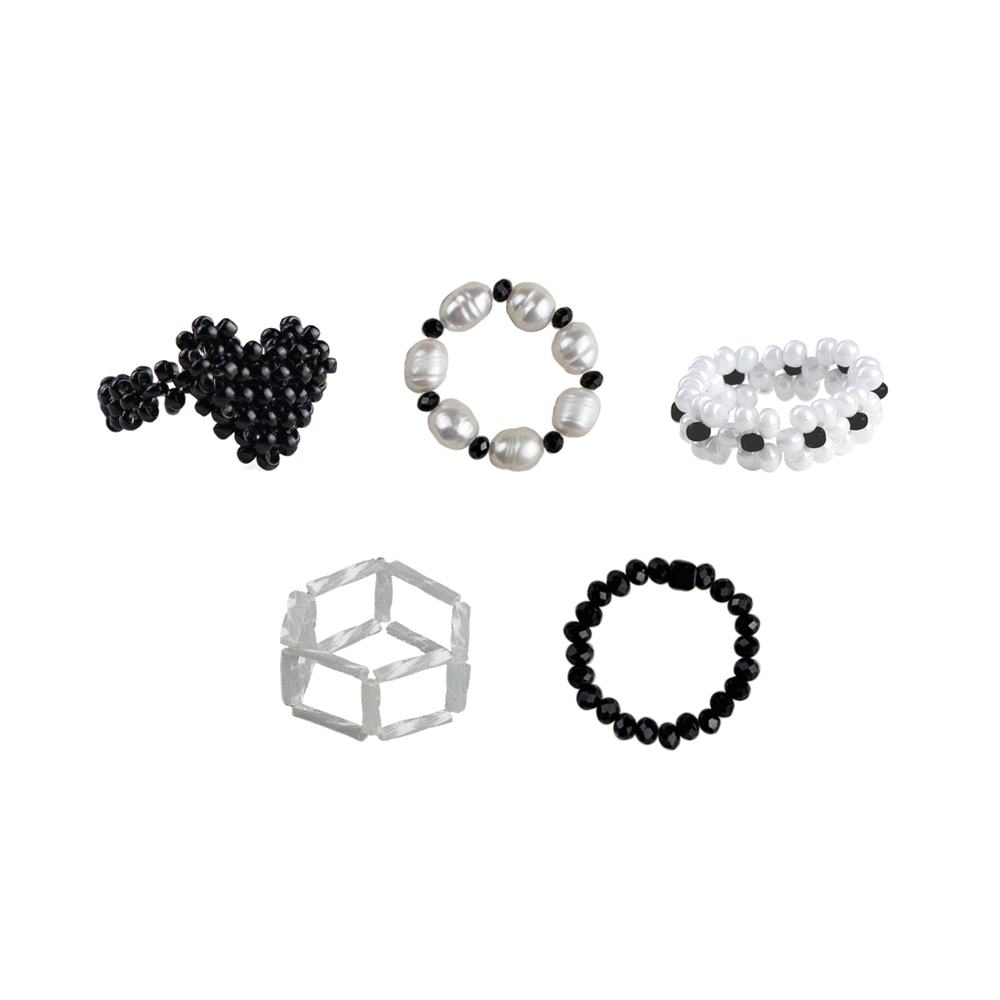 black oyster rings set