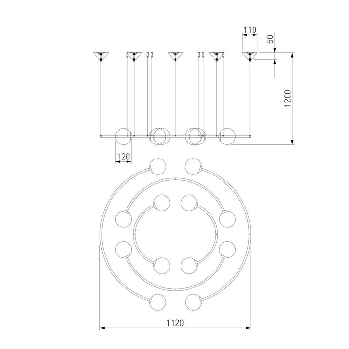 Подвесная люстра Bogates Brook 359/12 латунь