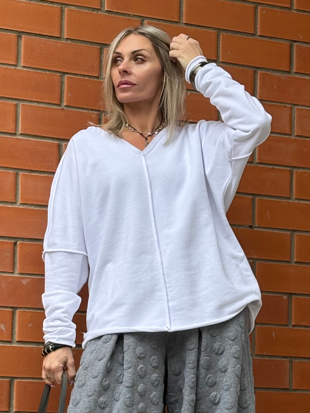 Лонгслив /двустороний/ белый