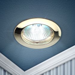 Светильник встраиваемый ЭРА KL1 GD под лампу MR16 GU5.3 золото | Литые встраиваемые светильники