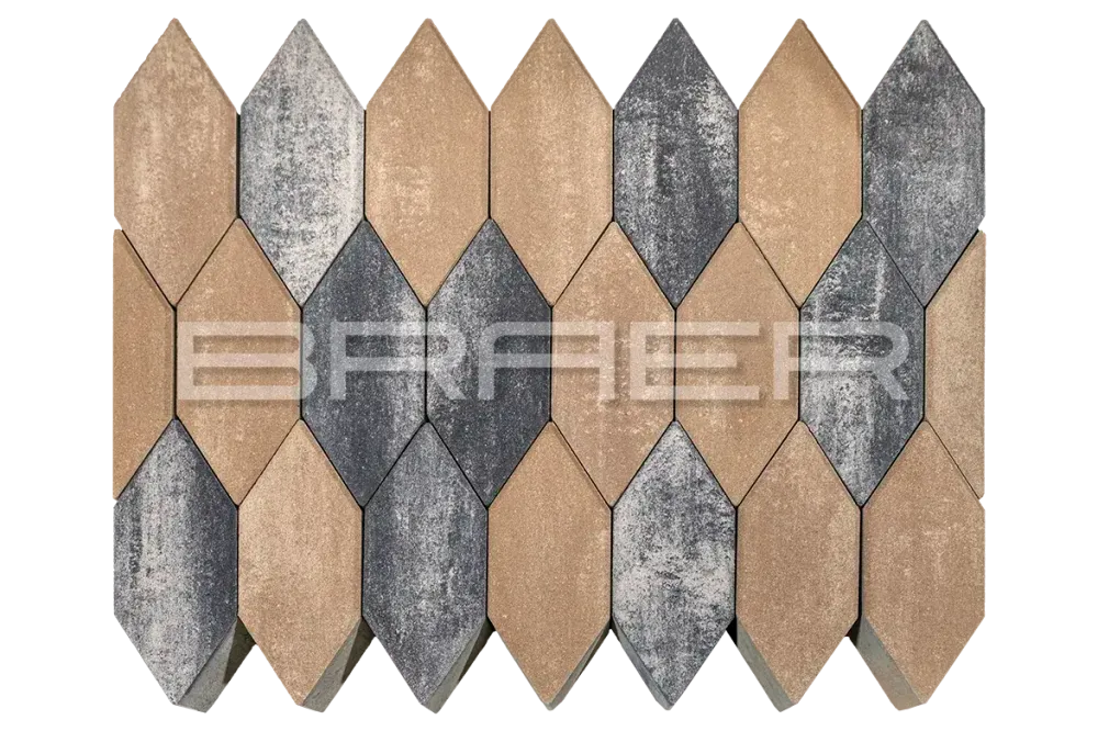 Тротуарная плитка Braer Карат, Color Mix Миндаль, 80 мм