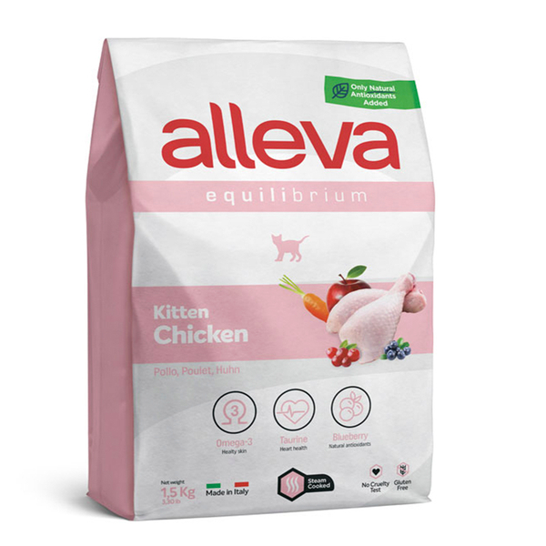 Полнорационный корм Alleva Equilibrium, для котят, курица, 1.5 кг