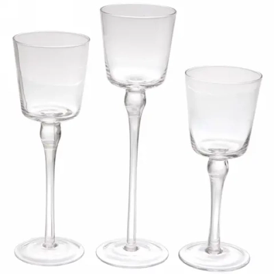 Подсвечники в наборе 3шт «Crystal» 7,5*20,23,26см