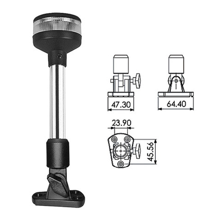 Огонь круговой светодиодный на наклонной стойке 230 мм