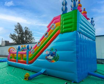 Коммерческий надувной батут «В гостях у дельфинов 3», 10*5*5 м