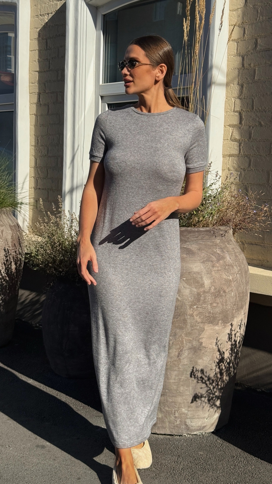 Платье "Enigma" оттенок серый меланж