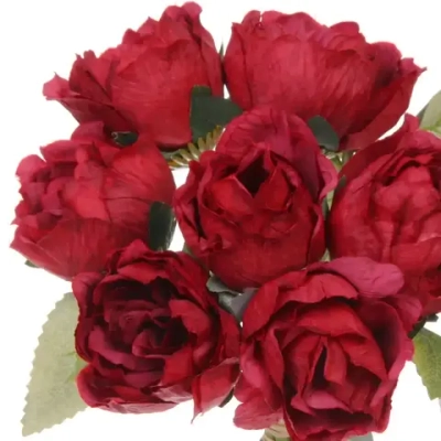 Цветы искусственные «Нежная роза» букет 9шт 23см красные