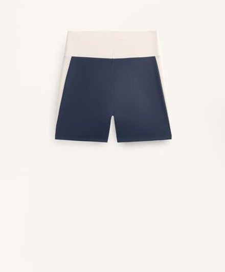 Oysho Легинсы-шорты Perfect-Adapt 10 см с широким поясом V-образной формы, морской синий