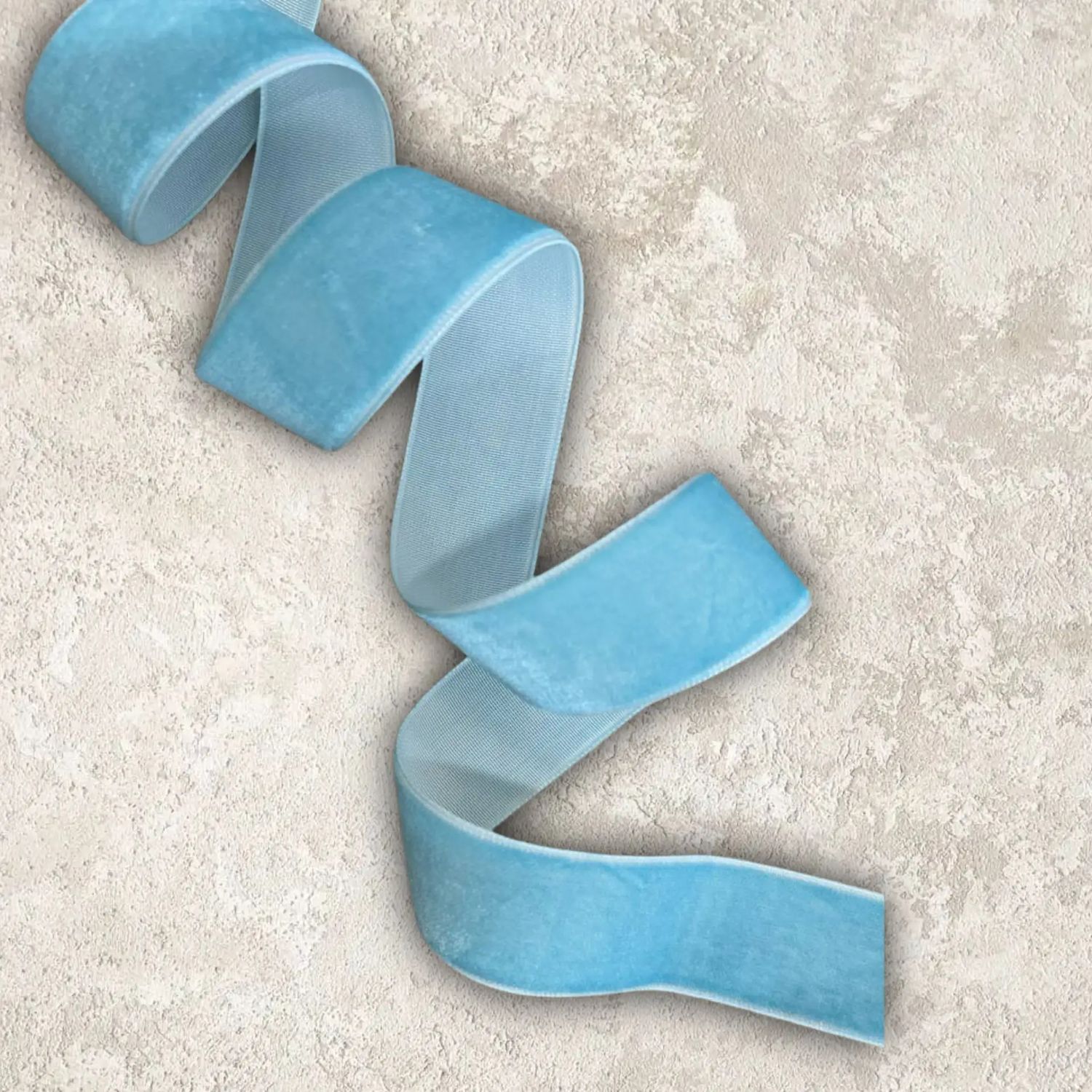 лента бархатная 2,5см голубой 171 (1метр)