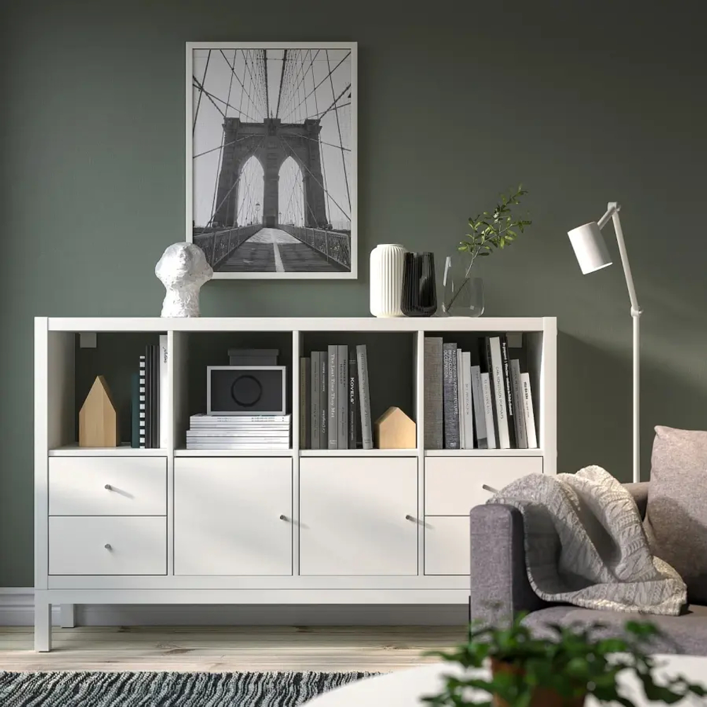 Книжный шкаф - IKEA KALLAX, 147х39х94 см, белый, КАЛЛАКС ИКЕА