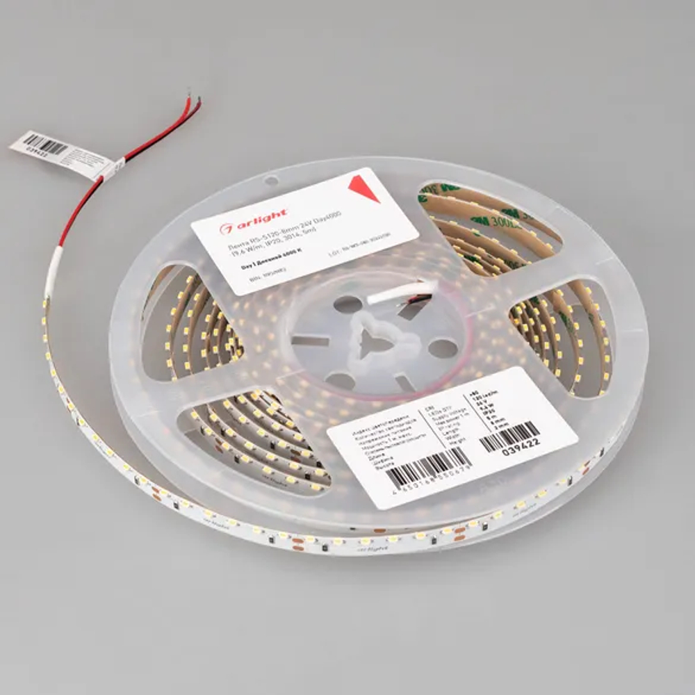 Светодиодная лента RS-S120-8mm 24V Day4000 (9.6 W/m, IP20, 3014, 5m) (Arlight, боковое свечение) 039422