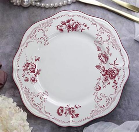 Тарелка мелкая d 21 см h 2 см, фарфор, Red Rose