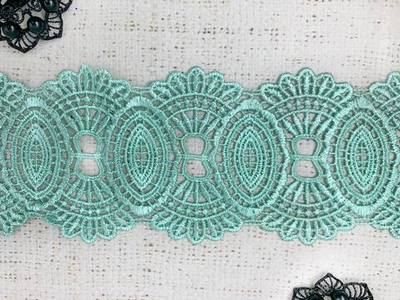 Кружево плетеное, ш. 8,5 см, мятный