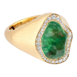 Кольцо с Цаворитом и Бриллиантами, R0033-33/1