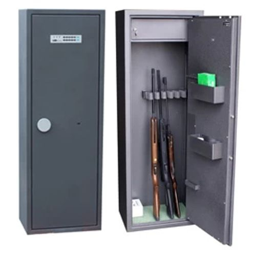 Сейф оружейный взломостойкий Safetronics IVETA Р МЕ/5, 5 ружей, Электрон. кодовый + мастер ключ