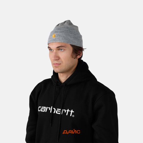 Шапка Carhartt WIP Chase Beanie артикул:I026222_grey_heather - купить в магазине Дайс