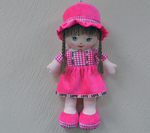 Кукла в платье с тесьмой "Love" № 1 25x58x17см. (Hand)