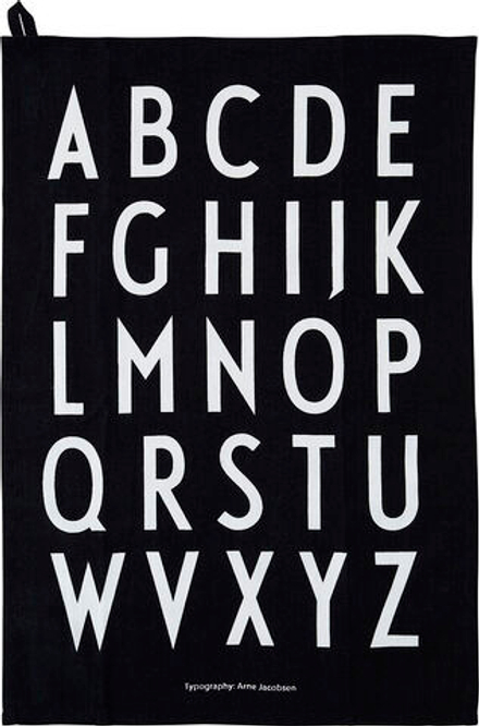 Набор кухонных полотенец design letters aj, 2 шт., хлопок, 60 , чёрное · арт. fabr 10503000OFFWHITE