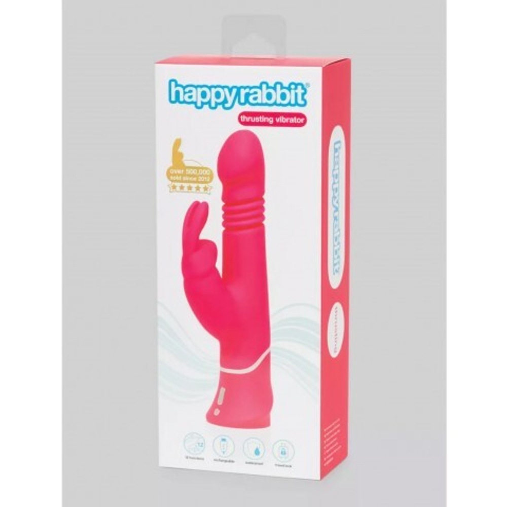 Вибратор Happy Rabbit Thrusting Realistic розовый